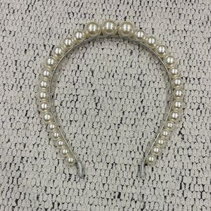 Pearl Accent Headband - Ivory Faux Pearls